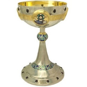 Stylish Chalice Brass Silver Gold Color Also Customized With Etching Design Chalice is handmade high-quality brass church - Product Image 1