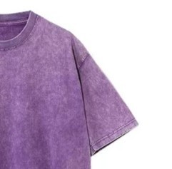 Camiseta de manga corta oversize para hombre 2026, color morado, cuello redondo, teñida en prenda, 100% algodón jersey, casual, color liso, ajuste de punto, ODM OEM - Product Image 2
