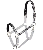 Collier de tête en corde rembourré doux en acier inoxydable pour chevaux, conçu sur mesure pour l'équitation, incluant une bride de nez, une sangle de menton et une couronne haute