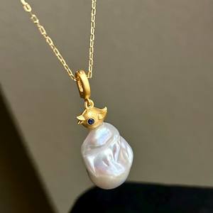 สร้อยคอไข่มุกธรรมชาติสไตล์เรโทรใหม่ ดีไซน์เฉพาะตัว หรูหรา ทันสมัย ใช้ได้หลากหลาย - Product Image 2