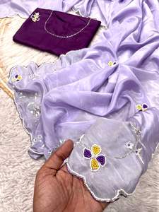 Sari de Tela de Morera Étnico de Lujo Estilo Bollywood Indio, el Más Vendido, de Última Moda, Exclusivo para Fiestas, para Mujer - Product Image 2