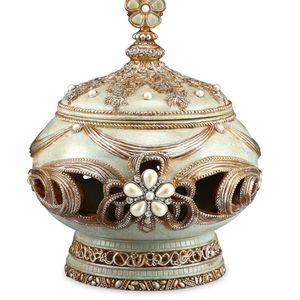 Scatola Portagioie Decorativa in Poliresina con Design Vintage a Rosa, Altezza 28,5 cm, Elegante Soluzione di Archiviazione per i Tuoi Tesori - Product Image 2