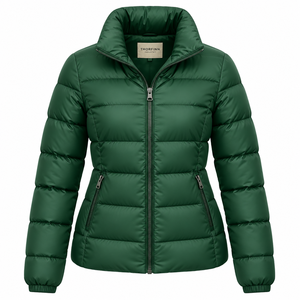 Chaqueta Acolchada Ecológica con Diseño Estampado, Transpirable y Resistente al Viento para Mujer, Otoño-Invierno - Product Image 1