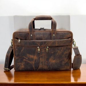 Bolsos de cuero genuino para portátiles y fundas, diseño sólido y duradero con espacio de almacenamiento avanzado, bolsos de alta calidad para adultos. - Product Image 2