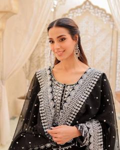 Lehenga Choli indien pakistanais, dernière collection, en pur Georgette, avec broderie et sequins, design fantaisie, traditionnel, pour mariages et festivals - Product Image 6