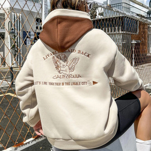 <b>Women's</b> Oversized Hooded <b>Sweatshirt</b> Solid Color Knitted Cotton Bamboo Fiber Breathable Autumn Casual Wear Full Sleeve - Product Image 6