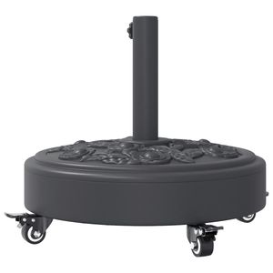 Grande base de parasol ronde en polyéthylène noir pour parasols et bases de terrasse – Catégorie de produits - Product Image 6