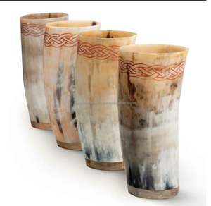 Jarra Artesanal Moderna de Cuerno de Búfalo Pulido, Ecológica, con Tacto Real, de 4-5 Pulgadas, para Cerveza, Vino, Mead, Estilo Animal, Artesanía Natural, para Fiestas - Product Image 2