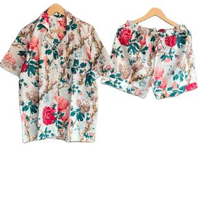 Conjuntos de pijama con estampado de bloque de pantalla de mano de algodón indio para mujer conjuntos de pantalón de manga corta de verano hechos a mano suministro al por mayor - Product Image 1