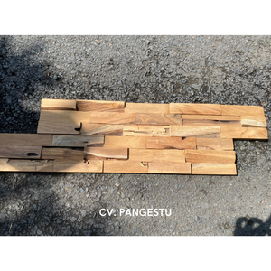 แผ่นผนังไม้สักรีไซเคิลหลากสีสัน สำหรับตกแต่งวิลล่าสไตล์โมเดิร์น ลายเรขาคณิตแบบชนบท ดูดซับเสียง เหมาะสำหรับห้องนั่งเล่น อพาร์ทเมนต์ และโรงแรม - Product Image 3