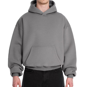 380 500 Gsm Cotton Blank Plain Luxury Cropped Hoodie <b>Pullover</b> <b>Men</b> Custom Oversize Streetwear Heavyweight <b>Men</b> Hoodies Sweatshirts - Product Image 1