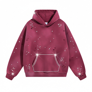 SHH INDUSTRIES เสื้อฮู้ดดี้พรีเมียมแบบสั่งทำพิเศษ ตกแต่งด้วยคริสตัลสไตล์วินเทจ กันลม ระบายอากาศได้ดี ผลิตจากผ้าฝ้าย 100% หนานุ่ม เหมาะสำหรับฤดูหนาว เป็นมิตรต่อสิ่งแวดล้อม - Product Image 1