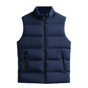 Dernier style unisexe, gilets matelassés sans manches personnalisables avec patchwork, couleur personnalisable, épaissis, pour homme, avec lettres sur le devant - Product Image 2