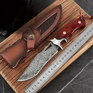 Couteau de survie Bowie Edge Master, fabrication artisanale, qualité industrielle/DIY, lame en acier damas inoxydable de 11 pouces, manche en bois - Product Image 6