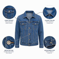 Veste en jean personnalisée pour homme, en coton délavé, style streetwear décontracté, vêtement d'extérieur type trucker, vente en gros, OEM, ODM, marque privée, en vrac