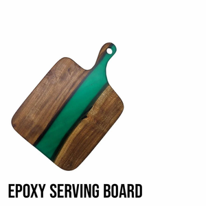 Plateau et plateau de service faits à la main en résine et en bois - Product Image 6