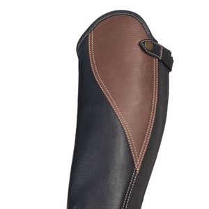 Étui en cuir véritable personnalisé OEM en gros, demi-guêtres robustes en cuir de vachette pour l'équitation, sacs de jambières LHC-0066 - Product Image 5