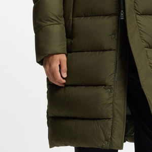 Chaqueta Acolchada con Capucha para Hombre, Color Verde Oliva, Resistente al Viento, Rellena de Plumón, Abrigo Largo de Invierno, Corte Regular Informal, Cierre de Cremallera - Product Image 5