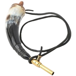 Corne à poudre de buffle naturelle sur mesure avec poignées en cuir idéale pour les magasins de fournitures Viking pour la revente Corne Viking Inde - Product Image 3