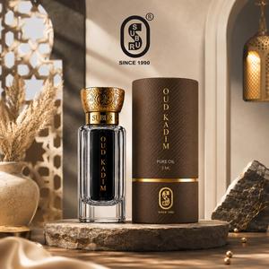 Huile pure parfumée Oud Kadim Luxury Tea 3 ml, flacon en verre avec bouchon doré, emballage cadeau pour spa et soins personnels - Product Image 4