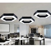 Plafonnier Led 110V-240V Led Hexagone Pendentif Pour Voiture Magasin Éclairage Hexagonal Pour Salon Voiture Atelier Garage Gym Bureau