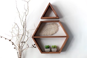 Étagère murale en bois à trois niveaux, best-seller, étagères murales décoratives en bois, étagère flottante - Product Image 5