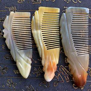 Bestseller High Quality 3-Piece Trending Ox Horn Comb Handmade Engraving Anti-Static Detangling <b>Hair</b> <b>Massage</b> Waterproof CRAFT - Product Image 3