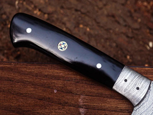 Damascus Steel Chef <b>Knife</b> Black Resin Handle Mosaic Pin Kitchen Culinary <b>Carving</b> Slicer <b>Knife</b> Wholesale Bulk B2B OEM - Product Image 3