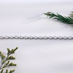 Luxury White Gold Pear Cut Diamond Tennis <b>Bracelet</b> Elegant Teardrop Link Chain <b>Bracelets</b> Wedding Fine Jewelry Gift And Party - Product Image 3