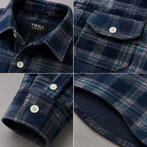 Men's Customizable High Quality Long Sleeve Plaid Shirt 100% Cotton <b>Button</b> Collar Regular Fit Casual Winter Woven Fabric Flannel - Product Image 4
