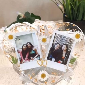 Moule en silicone en résine DM745 en forme de cœur pour cadre photo, moules DIY en époxy pour cadre photo avec support pour artisanat, décoration intérieure, cadeau - Product Image 1