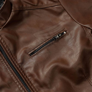 Pakistan Manufacturer High Street Style <b>Men's</b> Winter Leather <b>Jackets</b> with Front Logo Customizable Warm Best Price - Product Image 4