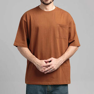 Camiseta Oversize de Hombre con Hombros Caídos, Blanca, Ajuste Holgado, Cuello Redondo, Manga Corta, Algodón Grueso Premium, Estilo Casual Urbano, Camiseta Lisa - Product Image 1