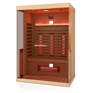 Sauna Portátil de Infrarrojos Lejanos para 2-3 Personas, de Madera de Hemlock, con Calefacción de Carbono y Bluetooth - Product Image 1