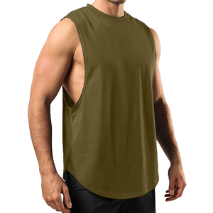 Débardeur de sport pour homme, sans manches, en coton personnalisé, séchage rapide, mélange Spandex/Coton, OEM ODM, vêtements d'entraînement fitness, toutes tailles - Product Image 3