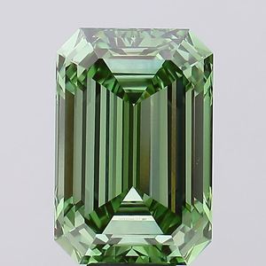 Diamant de laboratoire taille émeraude 10,03 carats, vert vif fantaisie, VVS2, certifié IGI, diamant CVD en vrac pour la fabrication de bijoux - Product Image 1