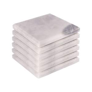 Ensemble de 6 sous-verres élégants en marbre blanc, design pierre brillante, pour mariage, fête ou table à manger, prix bas, très demandés, tapis ou dessous de plat - Product Image 1