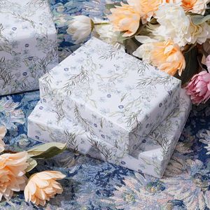 Rollo de Papel de Regalo Floral con Diseño de Mariposas y Flores en Acuarela Azul Claro, 17 Pulgadas x 16.5 Pies, para Decoraciones de Bodas y Fiestas - Product Image 1