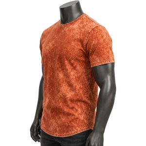 T-shirt pour homme en coton 100% respirant, coupe ample, séchage rapide, coutures durables, confort quotidien longue durée, qualité supérieure, effet délavé - Product Image 3