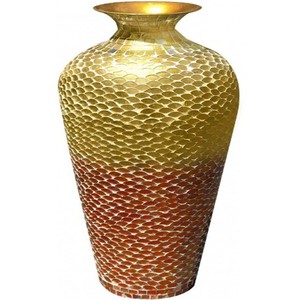 Vase à fleurs mosaïque classique en alliage fait main pour décoration de mariage, grand modèle intérieur/extérieur 5L pour hôtel et restaurant - Product Image 1