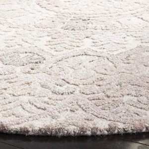 Alfombra Redonda con Diseño de Medallón, de Lana y Acrílico, con Pelo Largo y Texturizado, Estilo Clásico para Sala de Estar, con Base de Goma, Fácil de Limpiar - Product Image 2