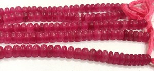 Perles de pierres précieuses en quartz tourmaline rose naturel, forme rondelle, vendues par brin de 8 pouces de long - Product Image 3