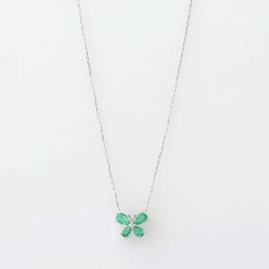 Collier papillon émeraude, pierre précieuse en forme de poire, émeraude certifiée, collier délicat, cadeau pour elle - Product Image 4