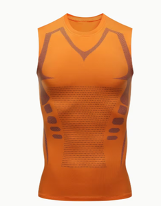 HAWK SPORTS INDUSTRIES Débardeur de compression en polyester tricoté pour homme, col rond, couleur unie, séchage rapide, sans manches, pour le sport et l'entraînement en salle de sport - Product Image 1