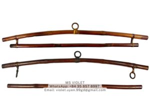 Handmade Bamboo Textile Wall <b>Hooks</b> Set 6 Eco-Friendly Vintage Style Self-Adhesive Installation Clothing Hanger Ho Chi Minh City - Product Image 2