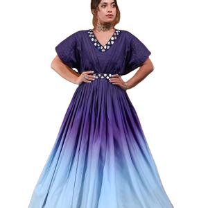 Dernière robe de créateur Anarkali par Fab Zone Faux Georgette broderie séquence travail vêtements indiens et pakistanais - Product Image 1