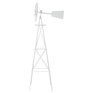 Grande Mulino a Vento Decorativo in Metallo Bianco Resistente alle Intemperie per Giardini e Spazi Esterni - Product Image 3