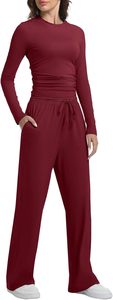 Womens Full Sleeve T Shirt and Trouser <b>Set</b> Casual Two Piece Outfit Soft Cotton Comfortable Lounge Wear Ladies Matching <b>Set</b> - Product Image 3