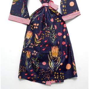 ชุดคลุมกิโมโนผ้าฝ้าย 100% สำหรับผู้หญิง ฟรีไซส์ มีแถบด้านหน้า ดีไซน์หรูหรา โรแมนติก ชุดนอน - Product Image 6