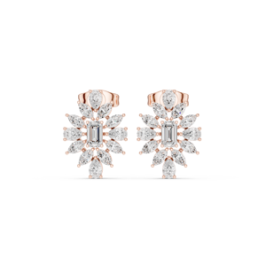 Wholesale Supply Beautiful Petal Diamond <b>Stud</b> Earrings Multi Diamond 14k Rose Gold <b>Stud</b> Fine Craftsmanship For Special Occasions - Product Image 1